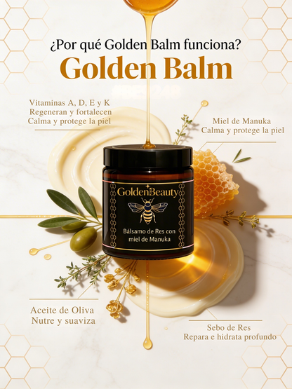 Golden Balm: Sebo de Res y Miel de Manuka reparación intensa con ingredientes 100% naturales